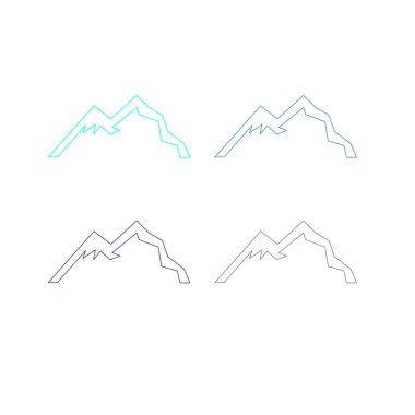 KOLORFUL HILL İŞARETİ İŞARETİ Bembeyaz üzerine VECTOR İŞARETİ