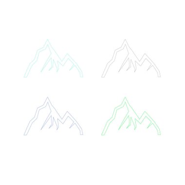KOLORFUL HILL İŞARETİ İŞARETİ Bembeyaz üzerine VECTOR İŞARETİ