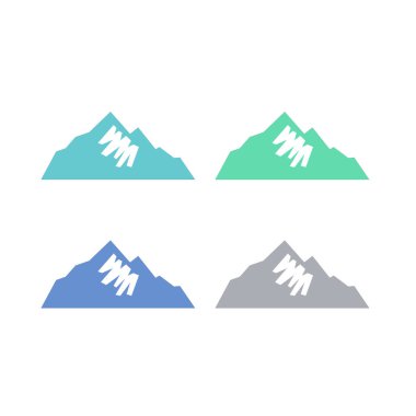 KOLORFUL HILL İŞARETİ İŞARETİ Bembeyaz üzerine VECTOR İŞARETİ