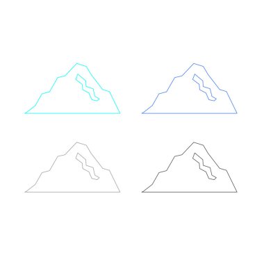 KOLORFUL HILL İŞARETİ İŞARETİ Bembeyaz üzerine VECTOR İŞARETİ