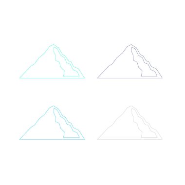 KOLORFUL HILL İŞARETİ İŞARETİ Bembeyaz üzerine VECTOR İŞARETİ