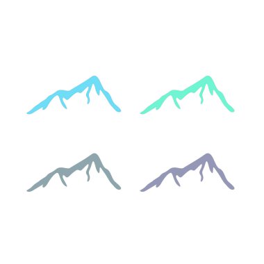 KOLORFUL HILL İŞARETİ İŞARETİ Bembeyaz üzerine VECTOR İŞARETİ