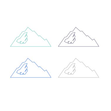 KOLORFUL HILL İŞARETİ İŞARETİ Bembeyaz üzerine VECTOR İŞARETİ