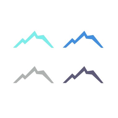 KOLORFUL HILL İŞARETİ İŞARETİ Bembeyaz üzerine VECTOR İŞARETİ