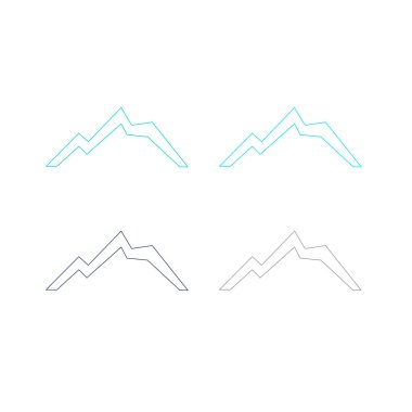 KOLORFUL HILL İŞARETİ İŞARETİ Bembeyaz üzerine VECTOR İŞARETİ