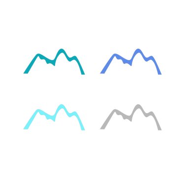 KOLORFUL HILL İŞARETİ İŞARETİ Bembeyaz üzerine VECTOR İŞARETİ