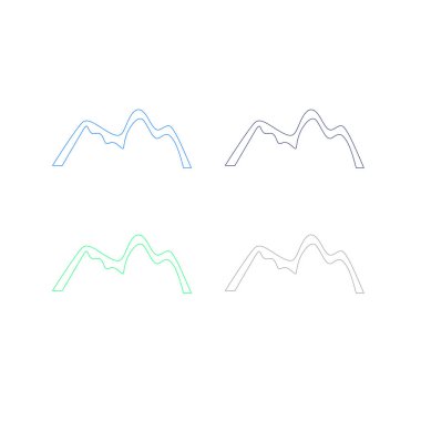 KOLORFUL HILL İŞARETİ İŞARETİ Bembeyaz üzerine VECTOR İŞARETİ