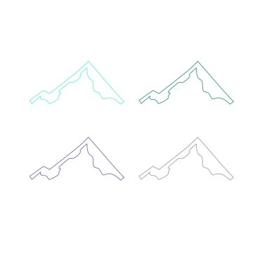 KOLORFUL HILL İŞARETİ İŞARETİ Bembeyaz üzerine VECTOR İŞARETİ