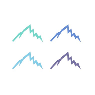 KOLORFUL HILL İŞARETİ İŞARETİ Bembeyaz üzerine VECTOR İŞARETİ