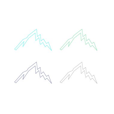 KOLORFUL HILL İŞARETİ İŞARETİ Bembeyaz üzerine VECTOR İŞARETİ