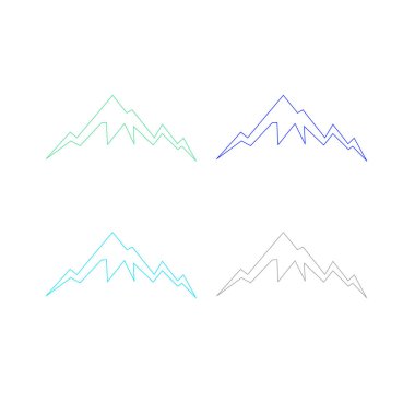KOLORFUL HILL İŞARETİ İŞARETİ Bembeyaz üzerine VECTOR İŞARETİ