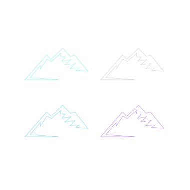 KOLORFUL HILL İŞARETİ İŞARETİ Bembeyaz üzerine VECTOR İŞARETİ