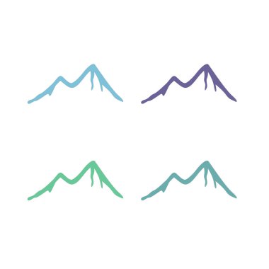 KOLORFUL HILL İŞARETİ İŞARETİ Bembeyaz üzerine VECTOR İŞARETİ