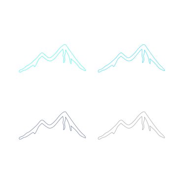 KOLORFUL HILL İŞARETİ İŞARETİ Bembeyaz üzerine VECTOR İŞARETİ