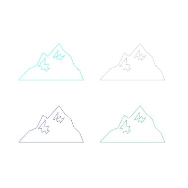 KOLORFUL HILL İŞARETİ İŞARETİ Bembeyaz üzerine VECTOR İŞARETİ