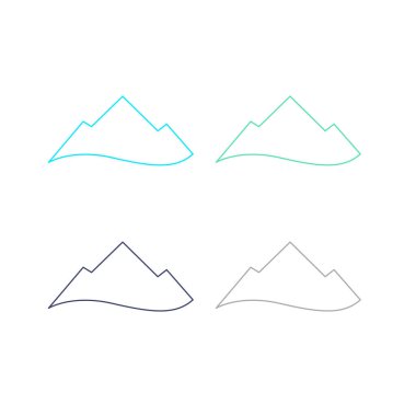 KOLORFUL HILL İŞARETİ İŞARETİ Bembeyaz üzerine VECTOR İŞARETİ