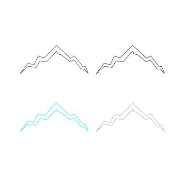 KOLORFUL HILL İŞARETİ İŞARETİ Bembeyaz üzerine VECTOR İŞARETİ