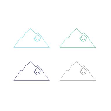 KOLORFUL HILL İŞARETİ İŞARETİ Bembeyaz üzerine VECTOR İŞARETİ