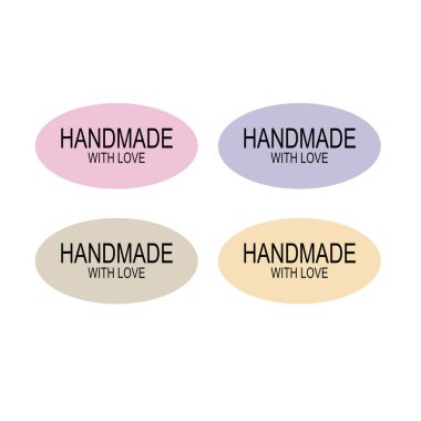 Beyaz üzerinde Aşk Renkli Kağıt Etiketleri ile El Yapımı