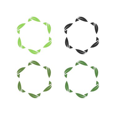 Doğal Yapraklar Sembol Logo Vektörünü İmzalar