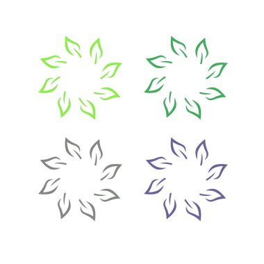 Doğal Yapraklar Sembol Logo Vektörünü İmzalar