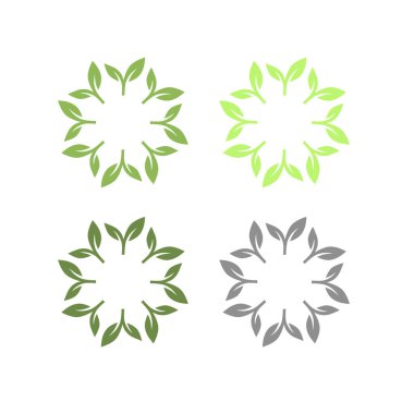 Doğal Yapraklar Sembol Logo Vektörünü İmzalar
