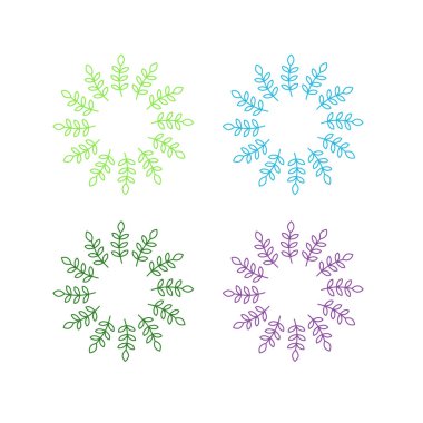 Doğal Yapraklar Sembol Logo Vektörünü İmzalar