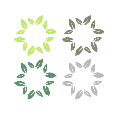 Doğal Yapraklar Sembol Logo Vektörünü İmzalar