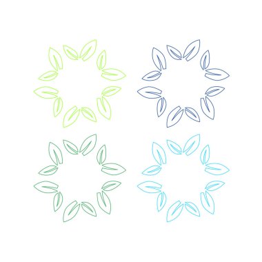 Doğal Yapraklar Sembol Logo Vektörünü İmzalar