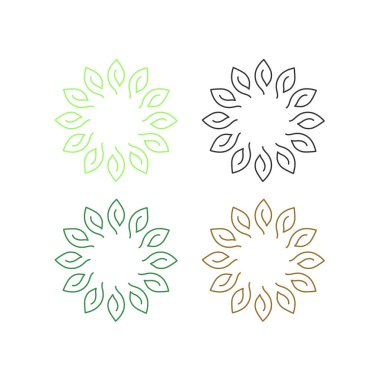 Doğal Yapraklar Sembol Logo Vektörünü İmzalar