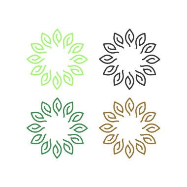 Doğal Yapraklar Sembol Logo Vektörünü İmzalar