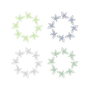 Beyaz üzerinde yeşil yapraklar İşaret Sembol Vektörü izole