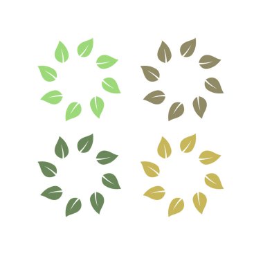 Beyaz üzerinde yeşil yapraklar İşaret Sembol Vektörü izole