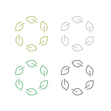 Beyaz üzerinde yeşil yapraklar İşaret Sembol Vektörü izole