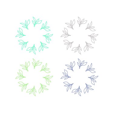 Beyaz üzerinde yeşil yapraklar İşaret Sembol Vektörü izole