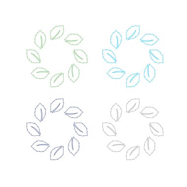 Doğal Yapraklar Sembol Logo Vektörünü İmzalar