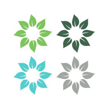 Doğal Yapraklar Sembol Logo Vektörünü İmzalar