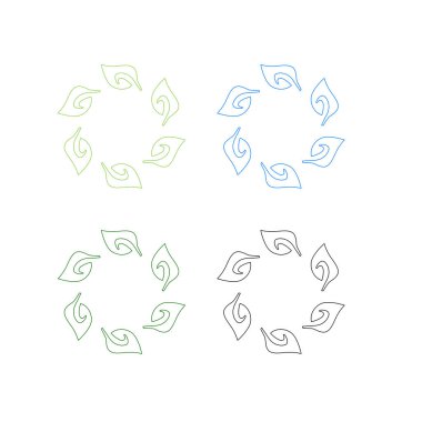 Doğal Yapraklar Sembol Logo Vektörünü İmzalar