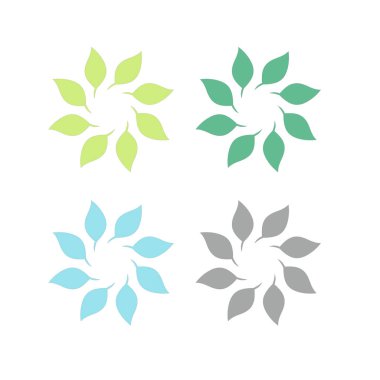 Doğal Yapraklar Çemberde İşaret Sembol Logosu Vektörü