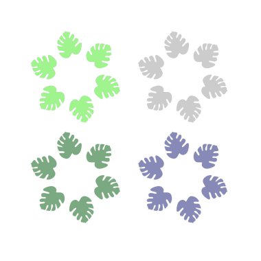 Doğal Yapraklar Çemberde İşaret Sembol Logosu Vektörü