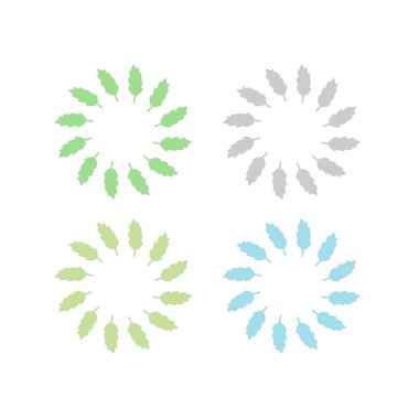 Doğal Yapraklar Çemberde İşaret Sembol Logosu Vektörü