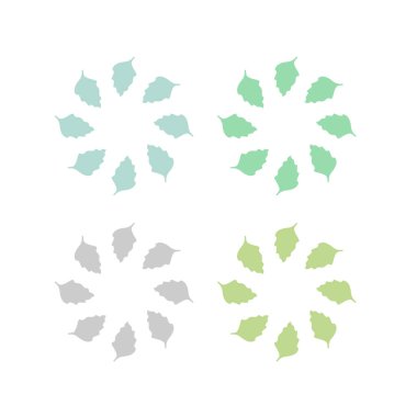 Doğal Yeşil Yapraklar İşaret Sembolü Logosu VECTOR