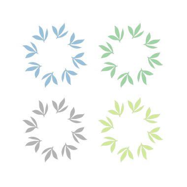 Doğal Yeşil Yapraklar İşaret Sembolü Logosu VECTOR