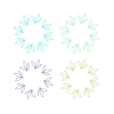 Doğal Yeşil Yapraklar İşaret Sembolü Logosu VECTOR