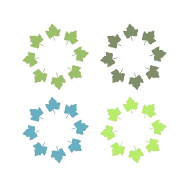 Doğal Yeşil Yapraklar İşaret Sembolü Logosu VECTOR