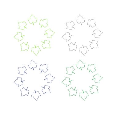 Doğal Yeşil Yapraklar İşaret Sembolü Logosu VECTOR