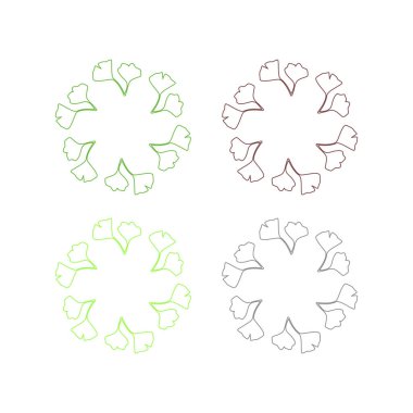 Doğal Yeşil Yapraklar İşaret Sembolü Logosu VECTOR