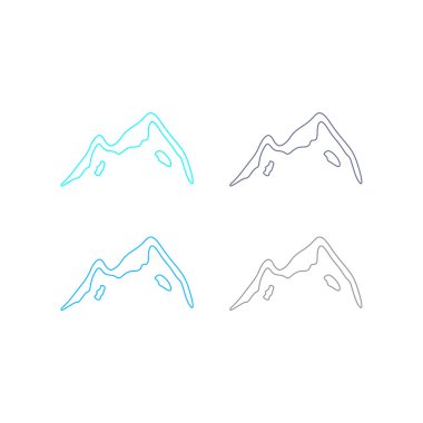 Dağlar İşaret Sembolü Logosu Beyazlar Üzerine İzole Edildi