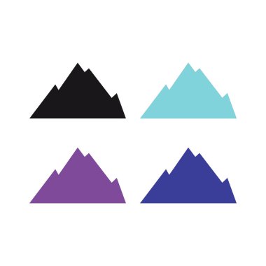 Dağlar İşaret Sembolü Logosu Beyazlar Üzerine İzole Edildi