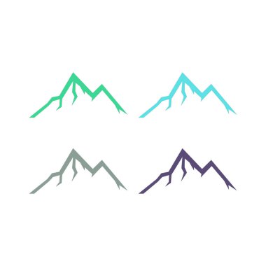 Dağlar İşaret Sembolü Logosu Beyazlar Üzerine İzole Edildi